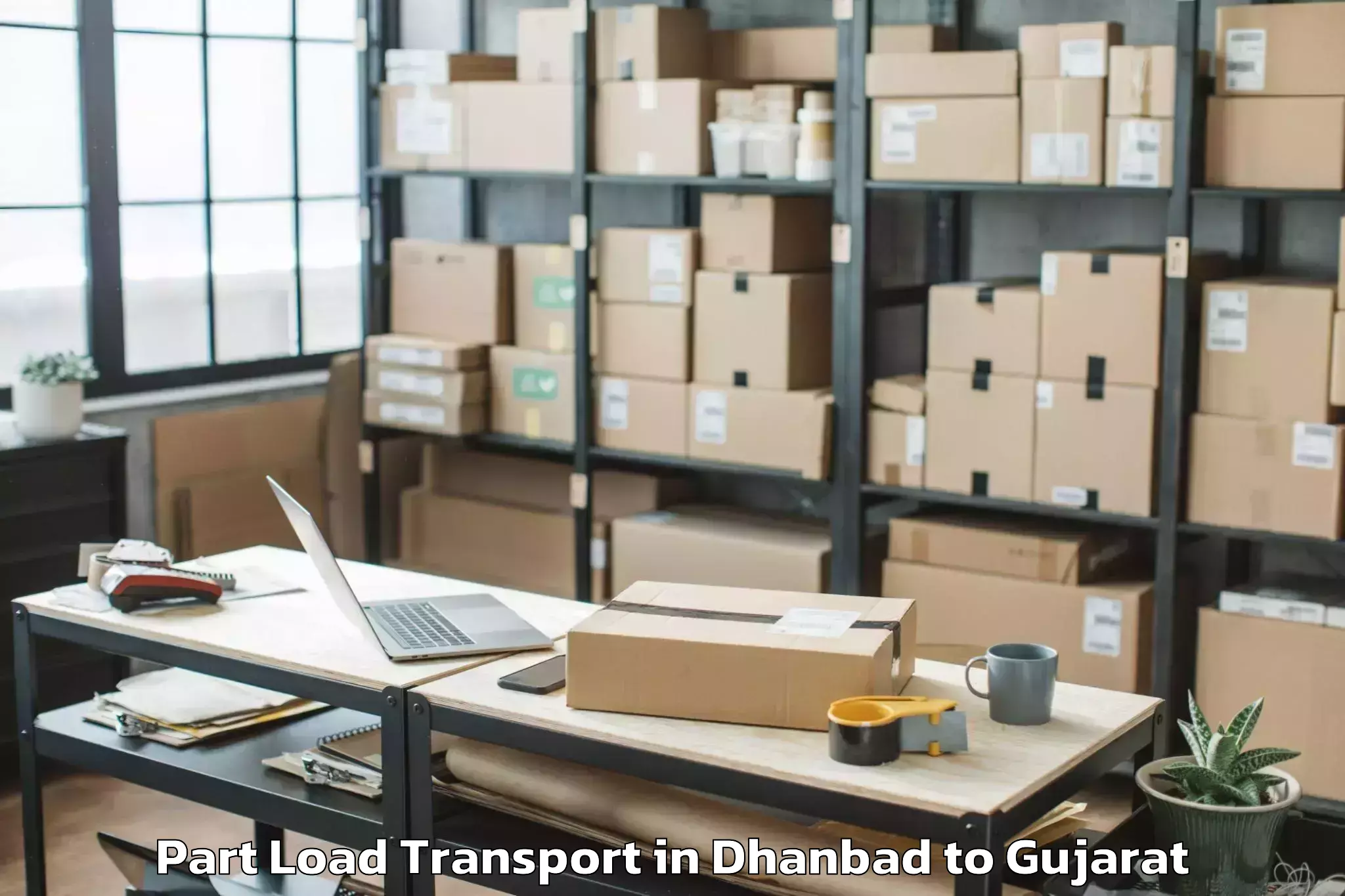 Reliable Dhanbad to Rudra Mata Airport Bhj Part Load Transport